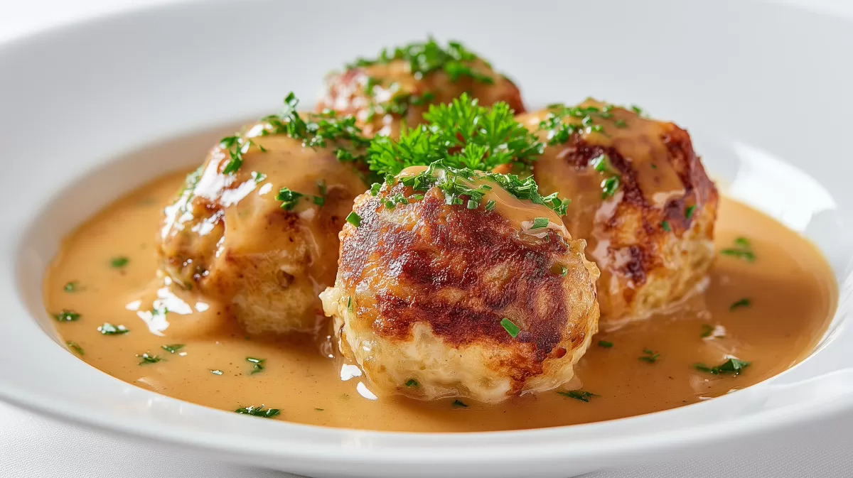 Klassische Kartoffelknödel mit Soße nach Omas Art