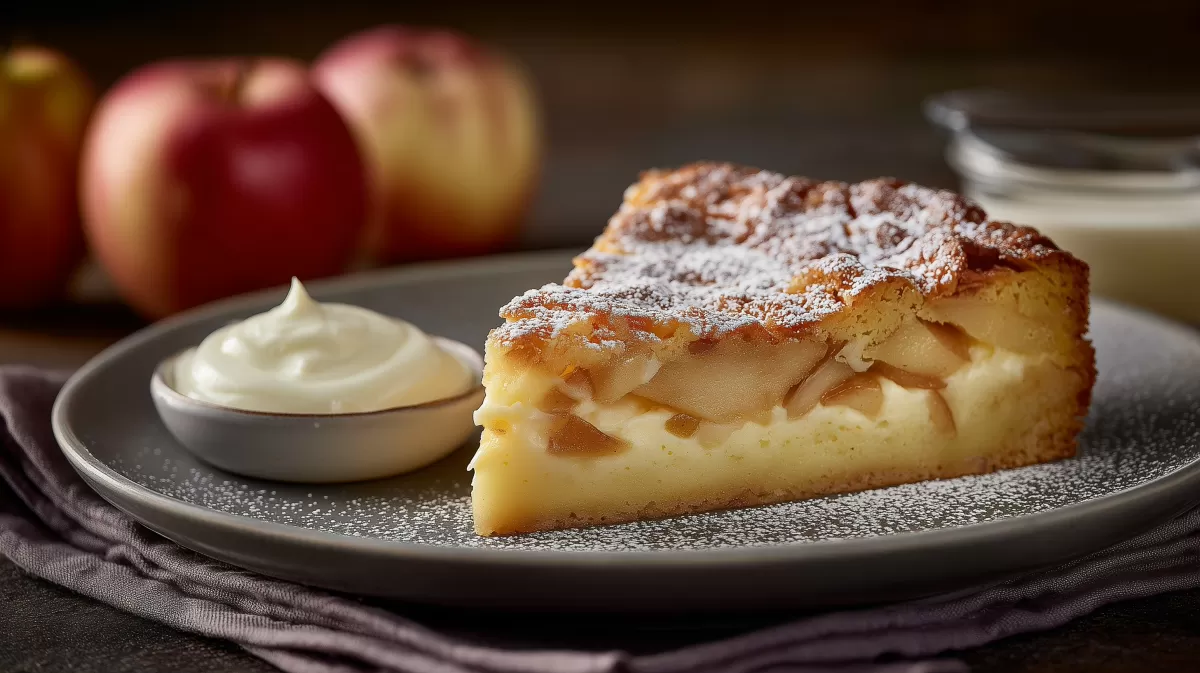 Klassischer Apfelstreuselkuchen mit Puderzucker