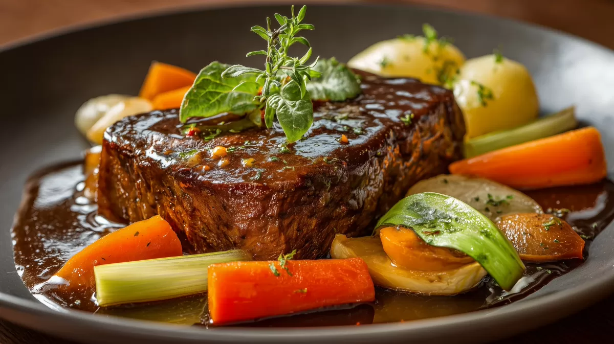 Klassischer Bayerischer Sauerbraten Bfflamott mit Soße