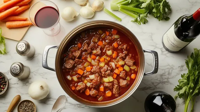 Klassisches Rindergulasch mit saisonalem Gemüse