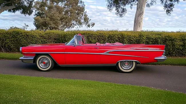 Klassisches rotes Chrysler-Cabriolet von 1959