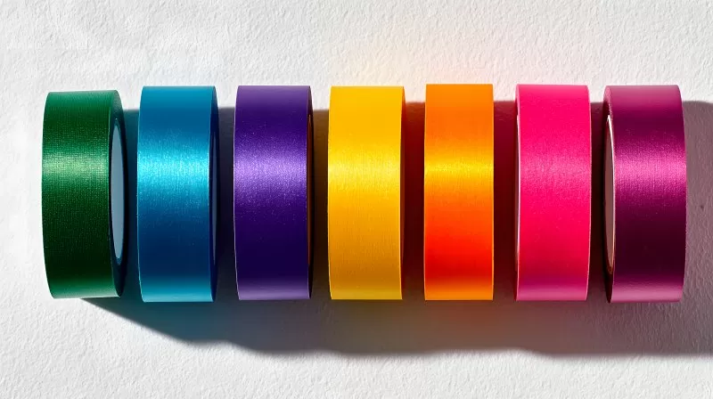 Klebeband Set in bunten Farben isoliert auf weißem Hintergrund