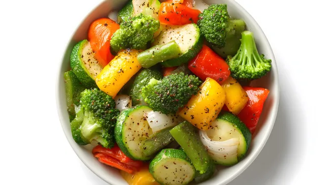 Knackiger, bunter Gemüsemix in schlichter Schale