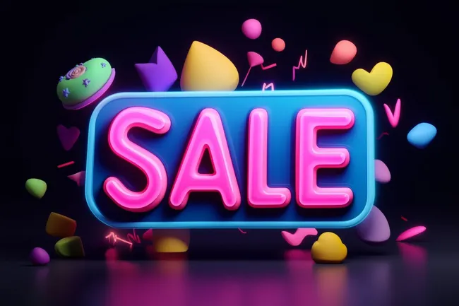 Knallbunter Verkaufsschlager-Titel mit Dekorformen