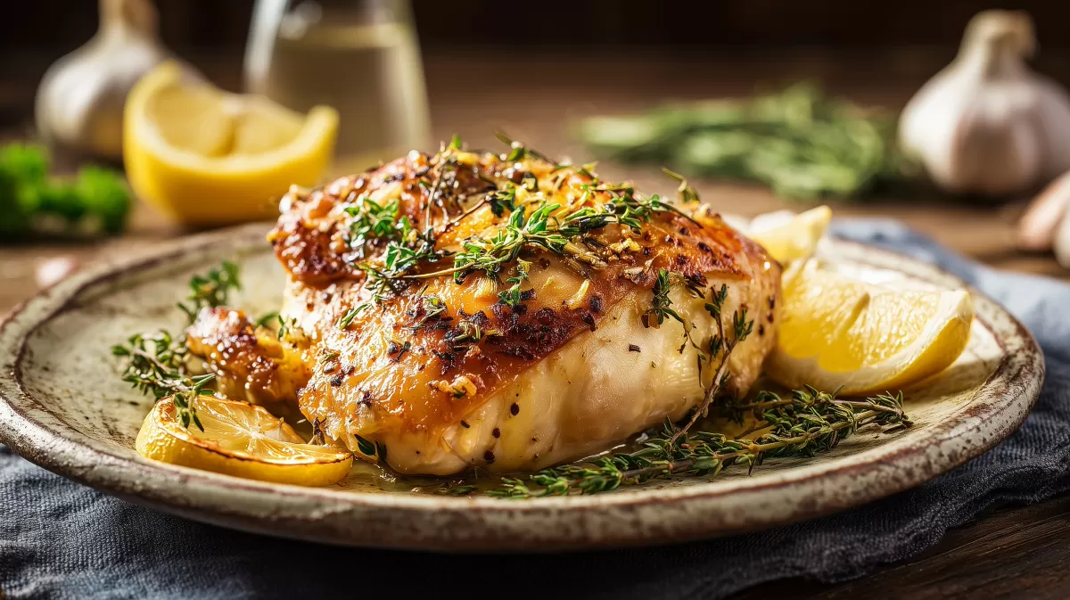 Knoblauch-Kräuter-Hähnchen mit frischer Zitrone