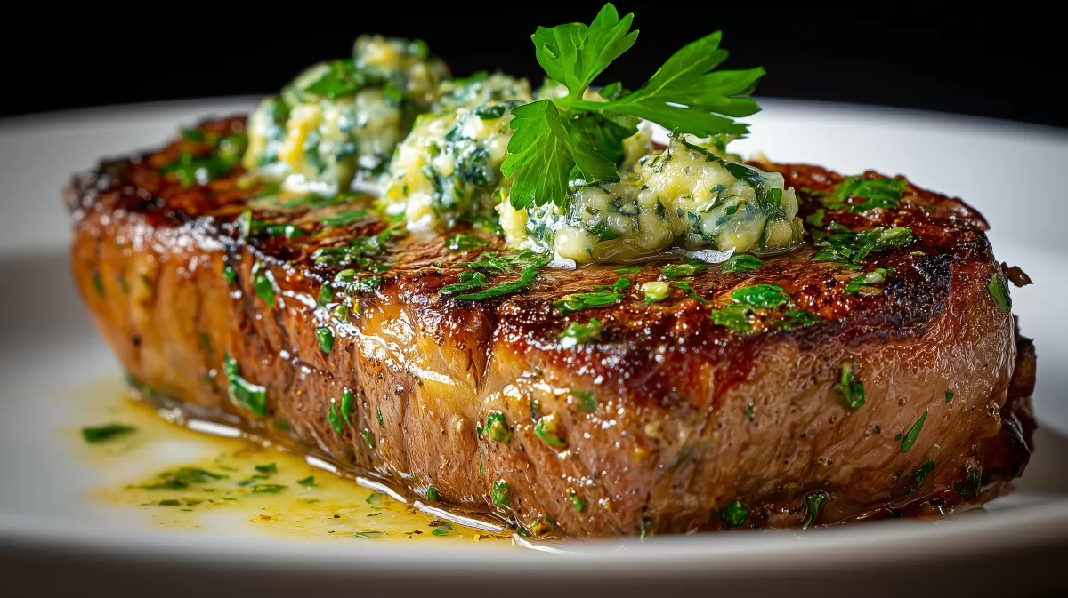 Knoblauchbutter Steak auf brasilianische Art mit Petersilie