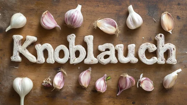 Knoblauchzehen auf rustikalem Holzuntergrund