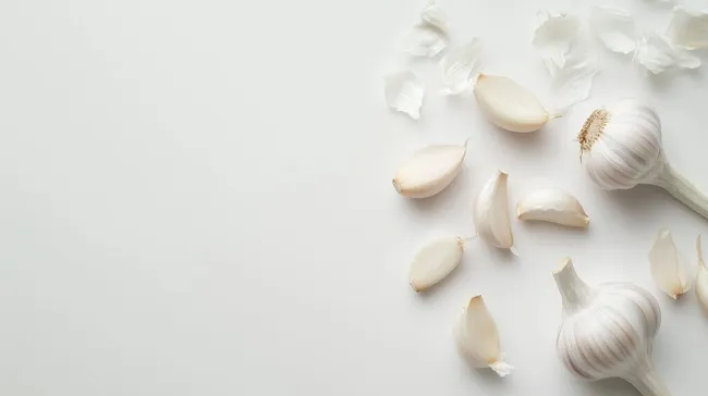 Knoblauchzehen auf weißem Hintergrund