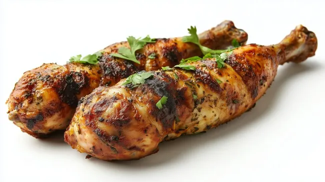 Knusprig gegrillte Hühnerschenkel mit Kräutern