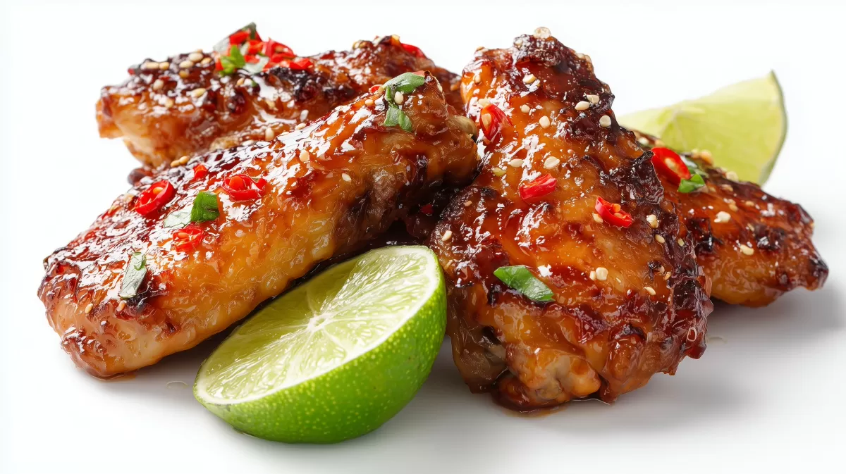 Knusprige BBQ Hühnchenflügel mit Chili und Limette