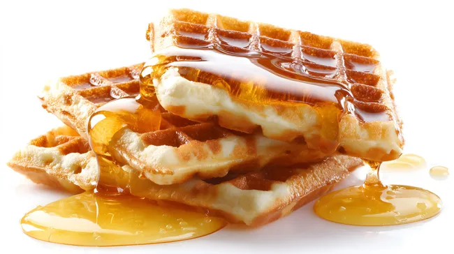 Knusprige belgische Waffeln mit Honig