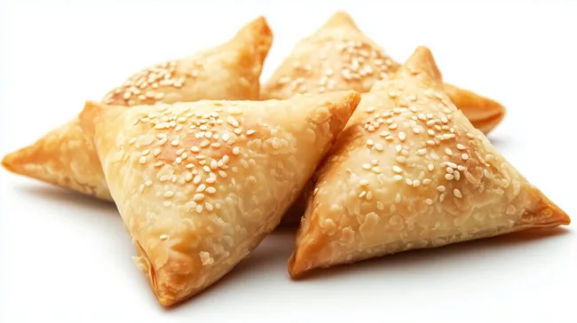 Knusprige Blätterteigtaschen mit Sesamsamen
