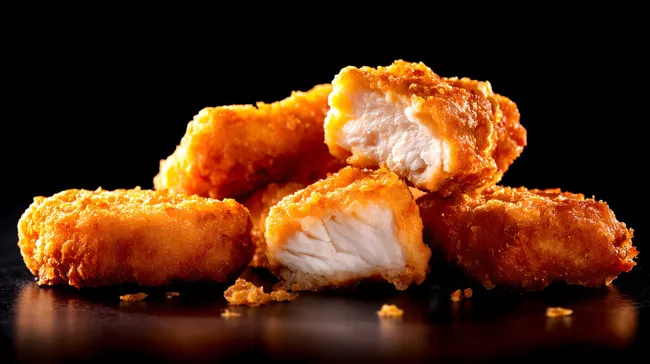 Knusprige Chicken Nuggets mit Fleischstücken