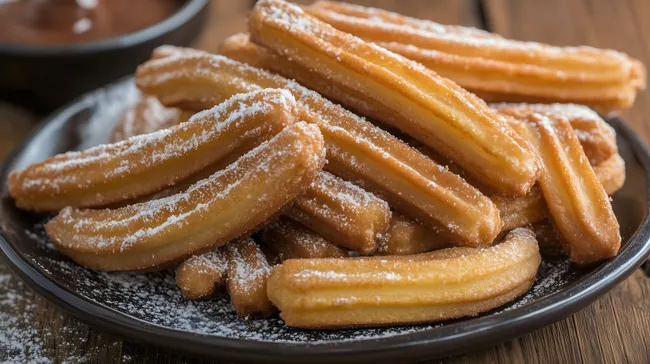 Knusprige Churros mit Puderzucker