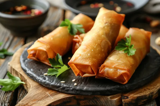 Knusprige Frühlingsrollen mit Kräutern