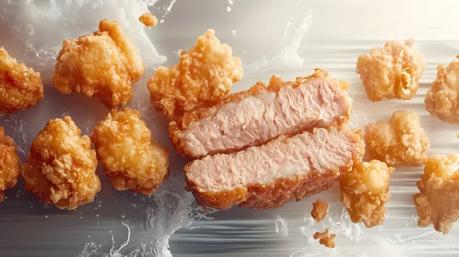 Knusprige Hähnchennuggets mit würzigem Fleischstück