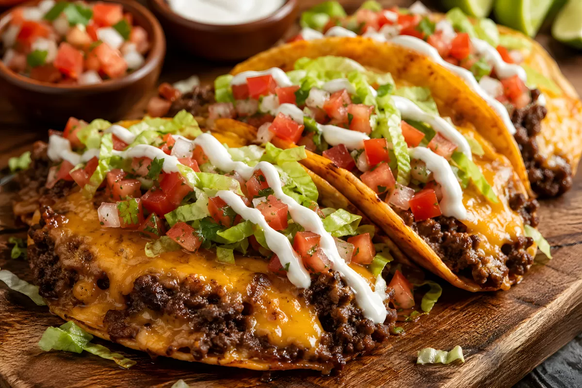 Knusprige Hartschalen-Tacos mit Hackfleisch und Salsa