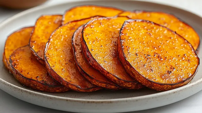 Knusprige kandierte Süßkartoffelscheiben
