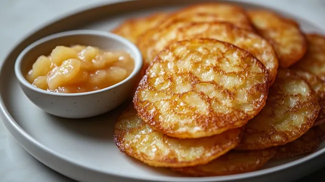 Knusprige Kartoffelpuffer mit Apfelmus