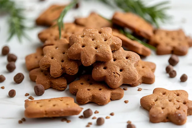 Knusprige Lebkuchenplätzchen mit Zimtzweigen