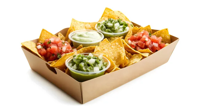 Knusprige Nachos mit Salsa und Guacamole