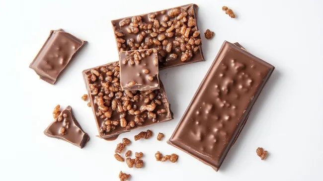 Knusprige Schokoladentafeln mit Reiskristallen