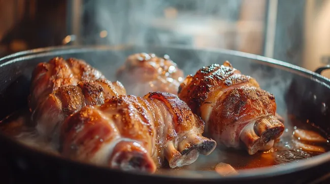 Knusprige Schweinshaxen frisch aus dem Ofen