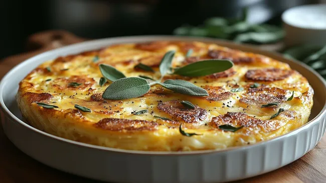 Knusprige Sellerie-Frittata mit Salbei-Blättern