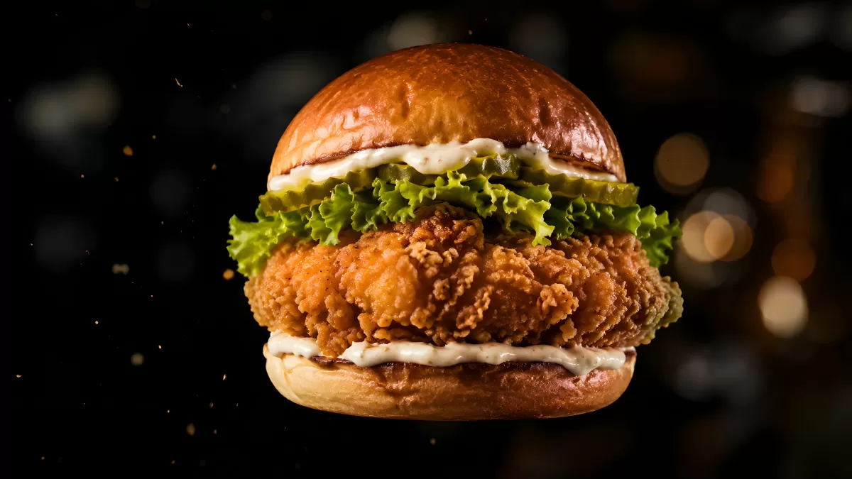Knuspriger Fried-Chicken-Burger mit Brioche-Bun