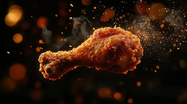 Knuspriger Hähnchenschenkel mit Funken