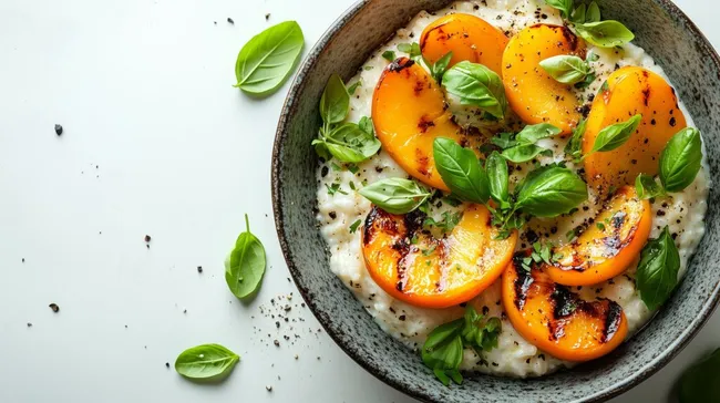 Knuspriger Milchreis mit gegrillten Orangenecken