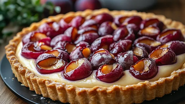 Knuspriger Mürbeteig mit saftigen Pflaumen