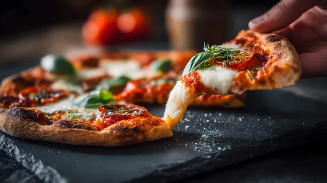 Knuspriger Pizza-Genuss mit aromatischen Zutaten