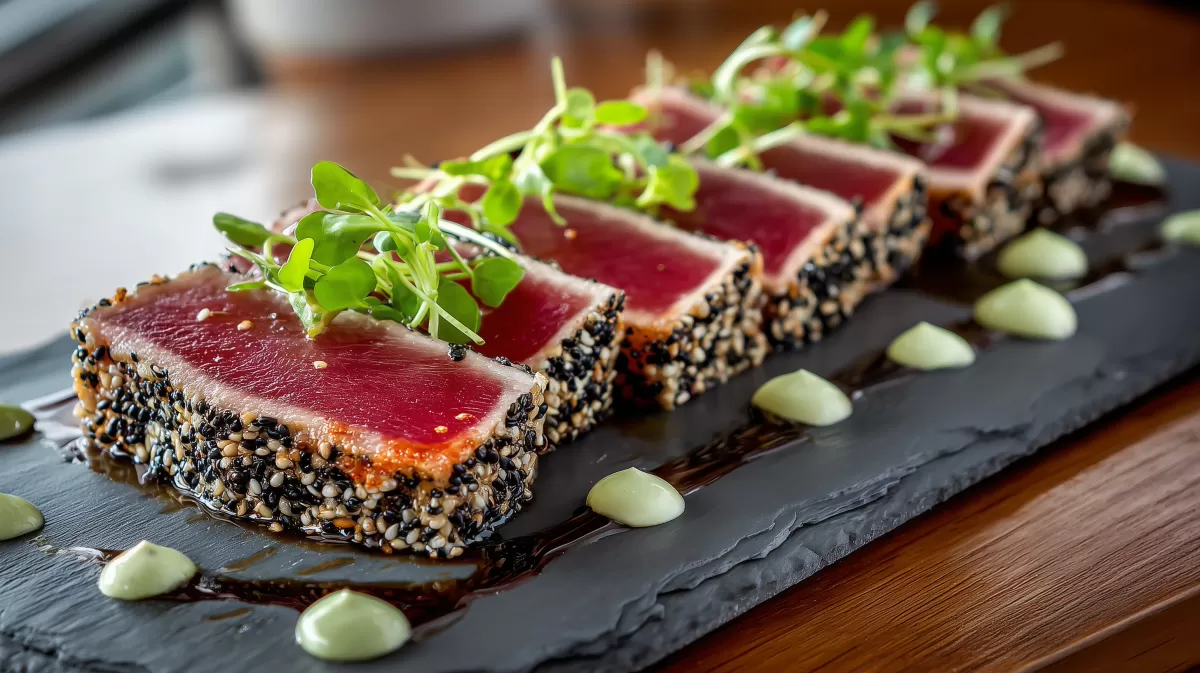 Knuspriger Sesam-Thunfisch mit Wasabi-Mayo