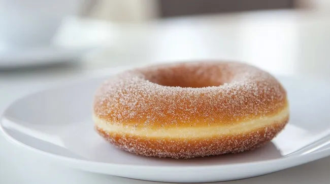 Knuspriger Zimtdonut mit Zuckerglasur