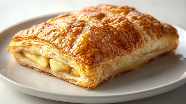 Knuspriges Apfeltaschengebäck auf Teller