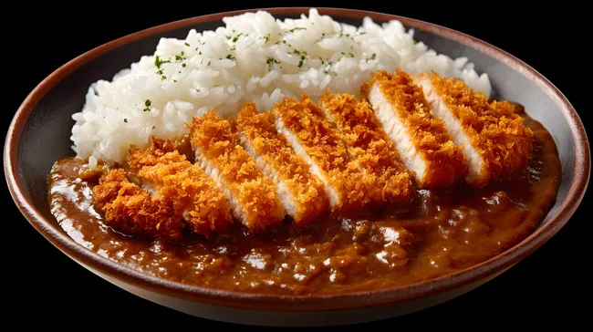 Knuspriges Katsu-Curry mit Reis und Tonkatsu