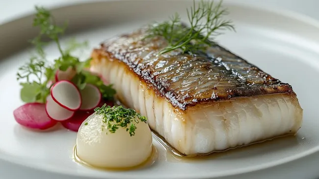 Knuspriges Makrelenfilet mit Radieschen und Dill