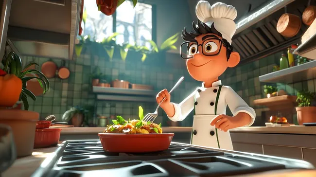 Kochexperte bereitet frischen Tomatensalat in rustikaler Küche zu