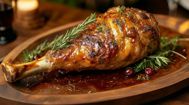 Köstlich gegarter Wildbretbraten mit feinen Kräutern