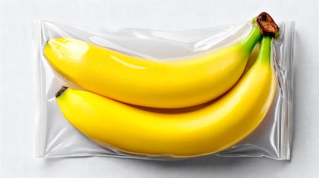 Köstliche Bananen in Folie verpackt