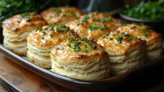 Köstliche Blätterteigschnecken mit Käse und Schnittlauch