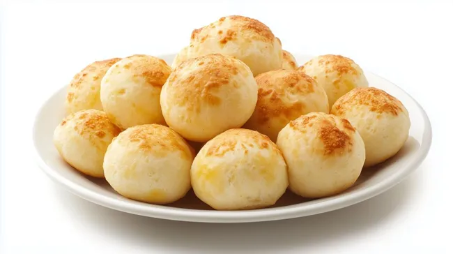 Köstliche brasilianische Käsebällchen auf Teller