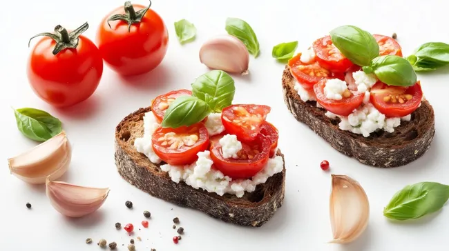 Köstliche Bruschetta mit frischen Tomaten und Basilikum