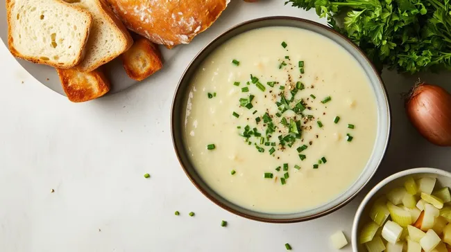 Köstliche cremige Kartoffelsuppe mit frischen Kräutern