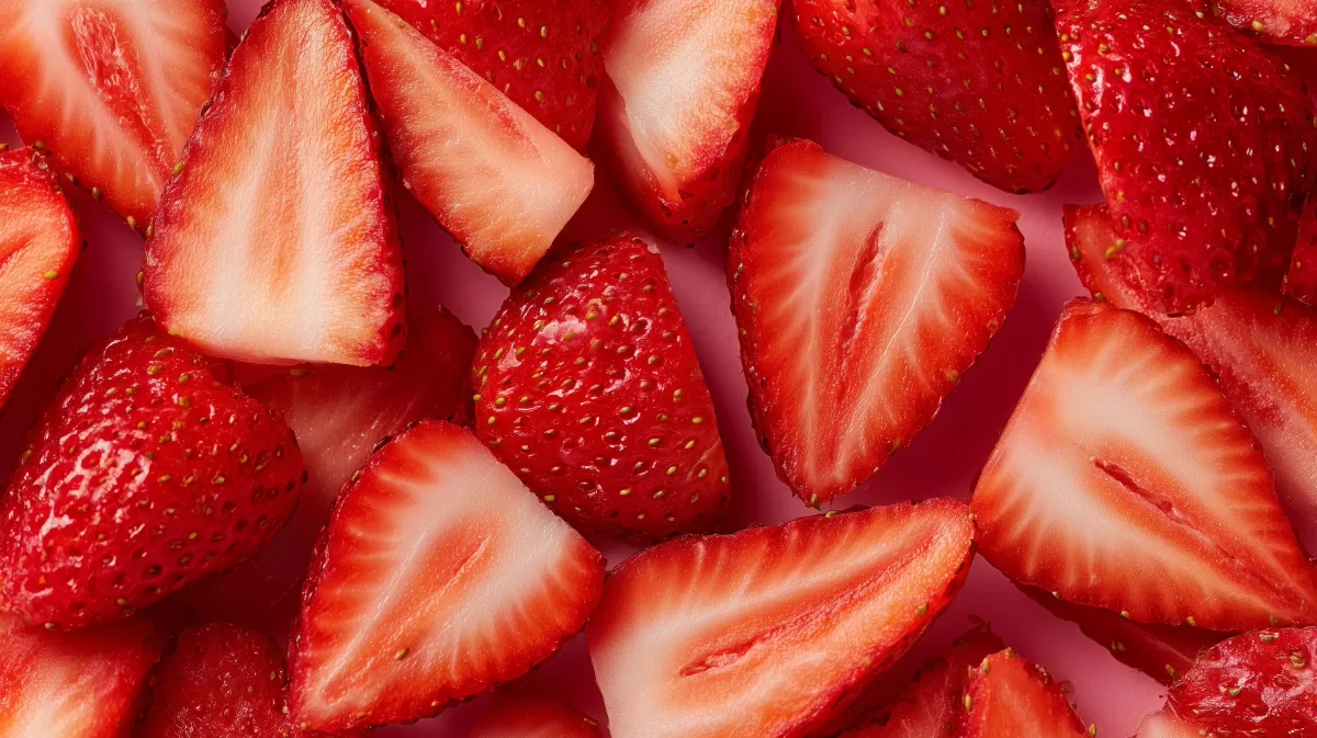 Köstliche Erdbeerstücke in satten Rottönen