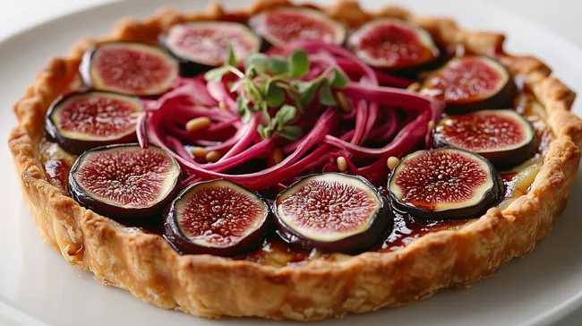 Köstliche Feigentarte mit roten Zwiebeln