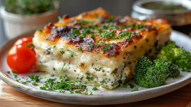 Köstliche Hähnchen-Lasagne mit Gemüse