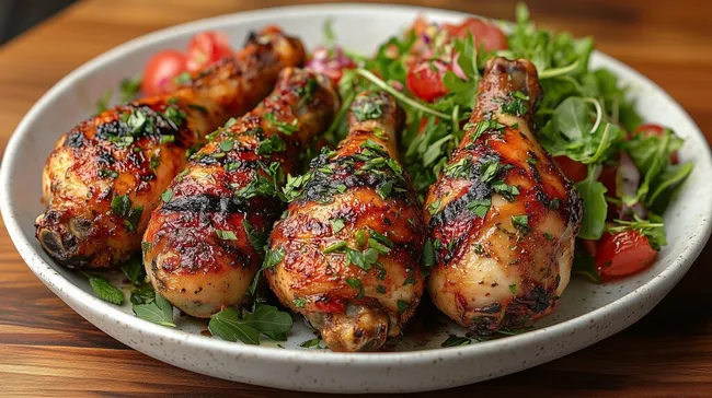 Köstliche Hähnchenspieße mit frischem Gemüse