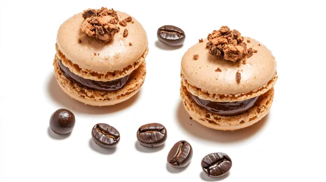 Köstliche Kaffee-Macarons mit Schokoladenfüllung